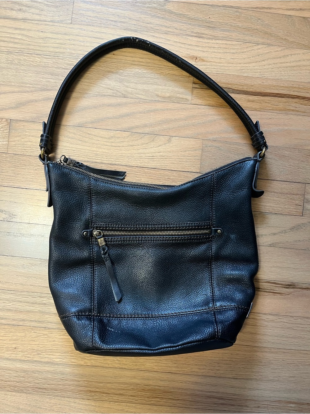 The Sak black leather shoulder bag